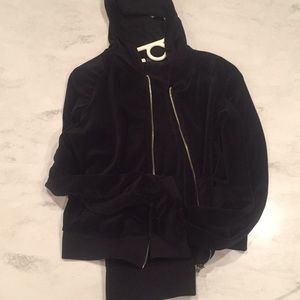 MK Black velour track suit!